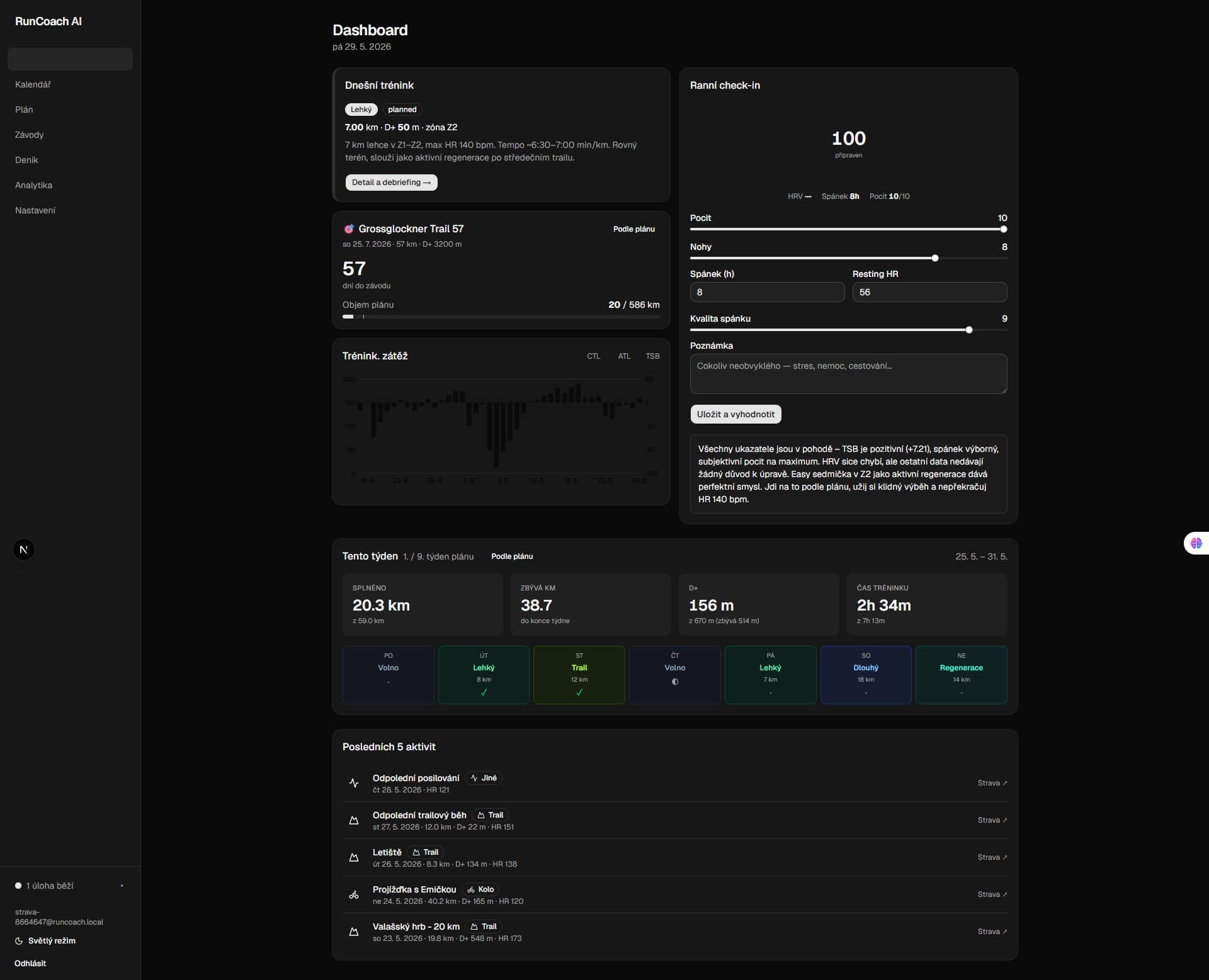 TrailCoach dashboard